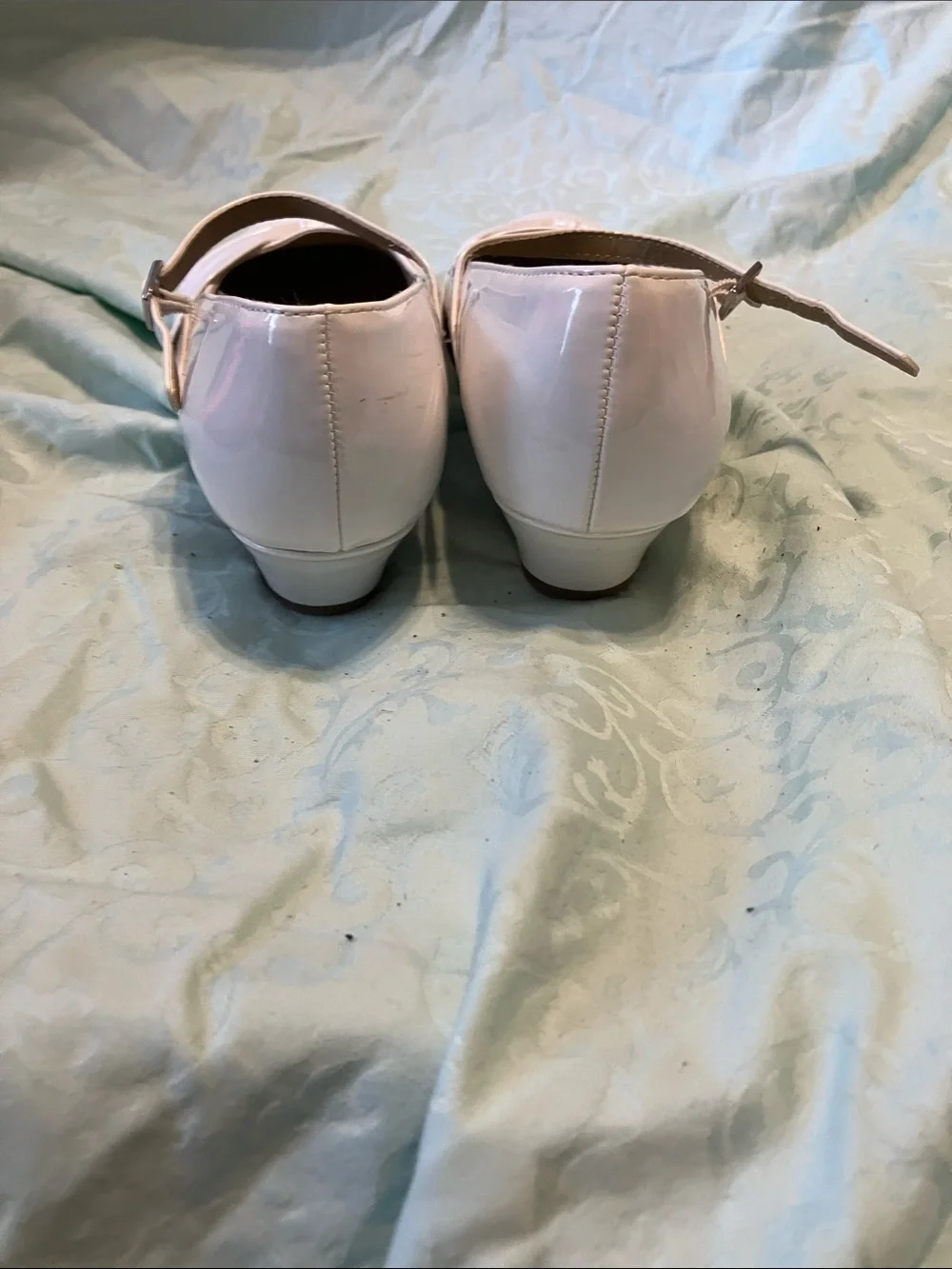 The Children's Place White Patent Mary Jane Flats with Knot Detail